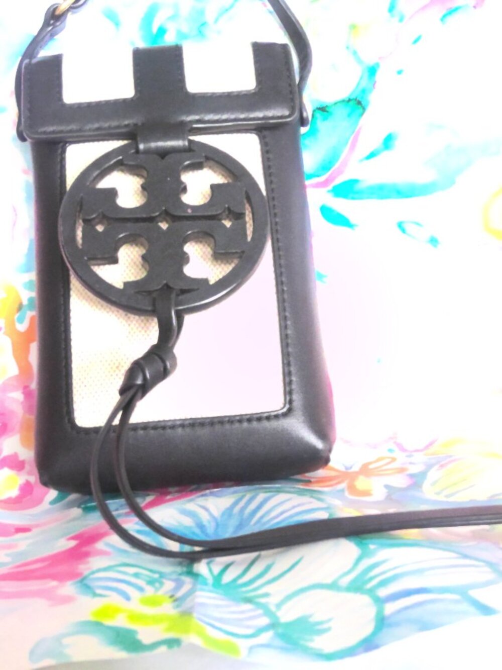 Tory Burch mini cross body phone and eyeglass shoulder bag